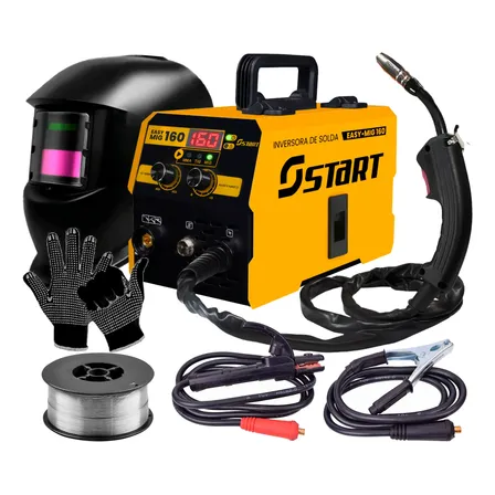 Maquina Inversora Solda Mig 160a 3 Em 1 Tig Lift Acessórios Amarelo 220v