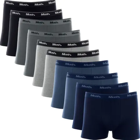 Kit Com 10 Cuecas Boxer Algodão Cotton Masculina Adulto Mash